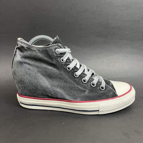 Converse CTAS Lux Mid Hidden Wedge Heel Distressed Grey Womens Size 9 547193C