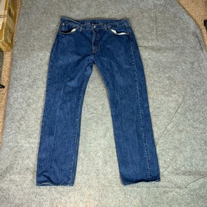 Levis 501 Mens Jeans 38x32 Blue Denim Pant Button Fly Casual Everyday Classic