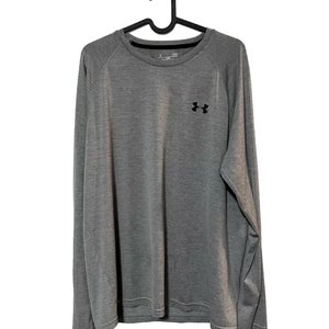 UNDER ARMOUR MENS L GRAY TECH LONG SLEEVE LOOSE FIT