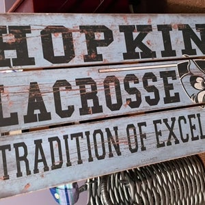 Vintage Hopkins Lacrosse Sign