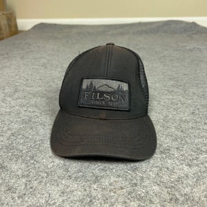 Filson Mens Hat Cap Black Strapback Trucker Mesh Logo Outdoor Casual Hunt Gorp