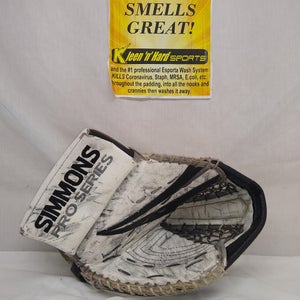 Used Simmons 996 Left Sz Sr White/Black Hockey Goalie Goalie Catcher