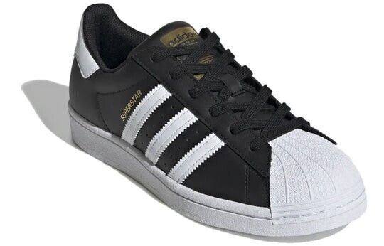 Adidas Superstar FV3286 Sneakers Women US 7.5 Black Leather Low Top Shoes LR3121