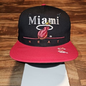NEW Vintage Miami Heat NBA Basketball Twins Sport Hat Cap Vtg Black Snapback