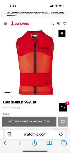 Atomic Jr Back Protector Youth L