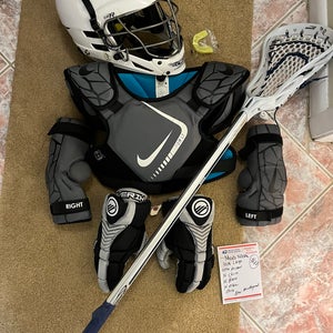 Lacrosse equipment set up. Full set. Meets NOCSAE . Youth !