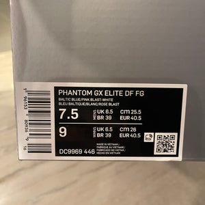 Blue Unisex Size M 7.5 (W 8.5) Nike Phantom GX Elite DF FG Cleats