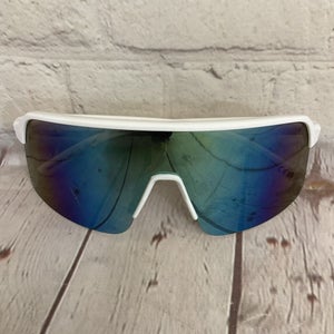 Surf n Sport Saints Sunglasses Plastic Frame White Crystal Clear Smoke Blue Lens