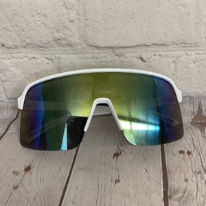 Surf n Sport Saints Sunglasses Plastic Frame White Crystal Clear Smoke Blue Lens