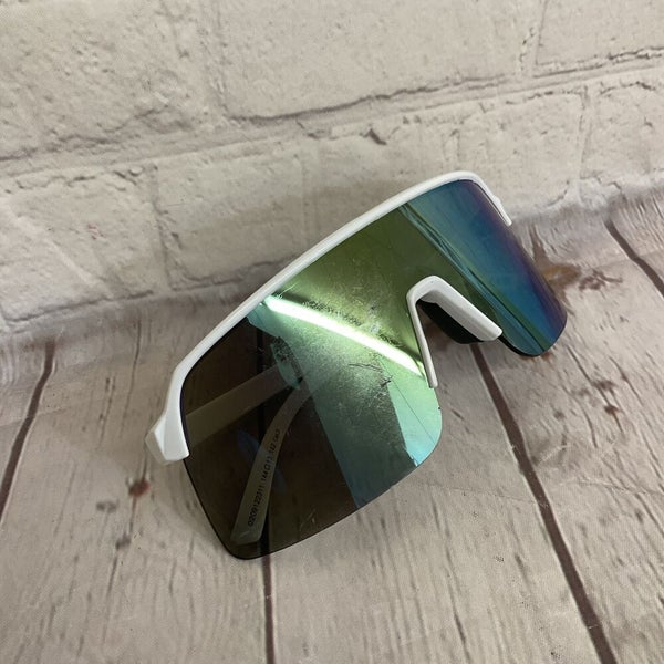 Surf n Sport Saints Sunglasses Plastic Frame White Crystal Clear Smoke Blue Lens