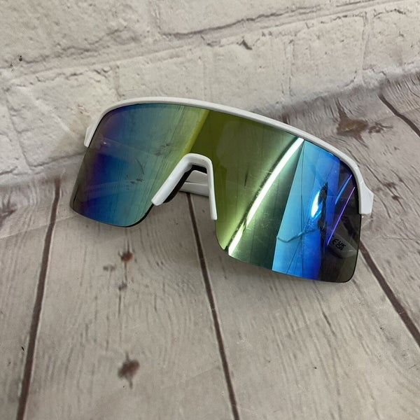 Surf n Sport Saints Sunglasses Plastic Frame White Crystal Clear Smoke Blue Lens