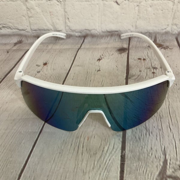 Surf n Sport Saints Sunglasses Plastic Frame White Crystal Clear Smoke Blue Lens