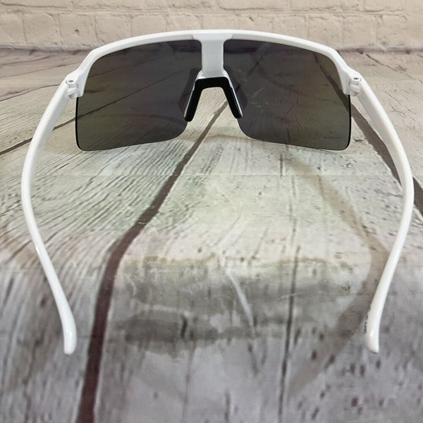 Surf n Sport Saints Sunglasses Plastic Frame White Crystal Clear Smoke Blue Lens