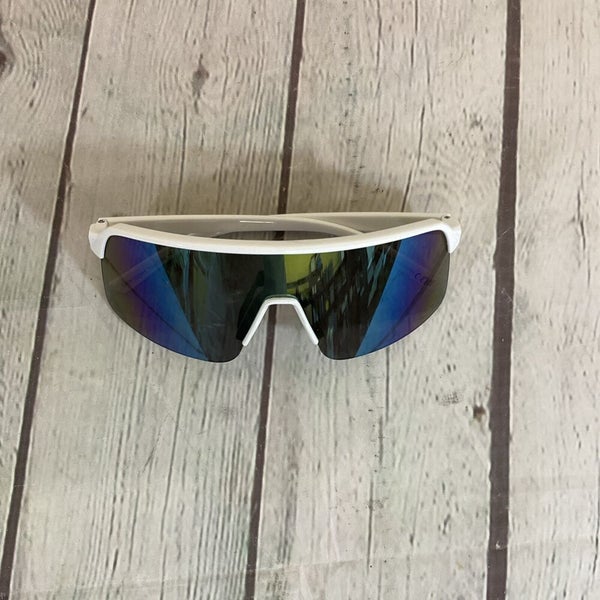 Surf n Sport Saints Sunglasses Plastic Frame White Crystal Clear Smoke Blue Lens