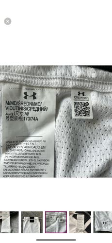 Gently Used White Under Armour Senior Pro Stock Hockey Socks Medium