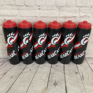6 of Party Animal NCAA Cincinnati Bearcats Squeezy Water Bottles Black Red White