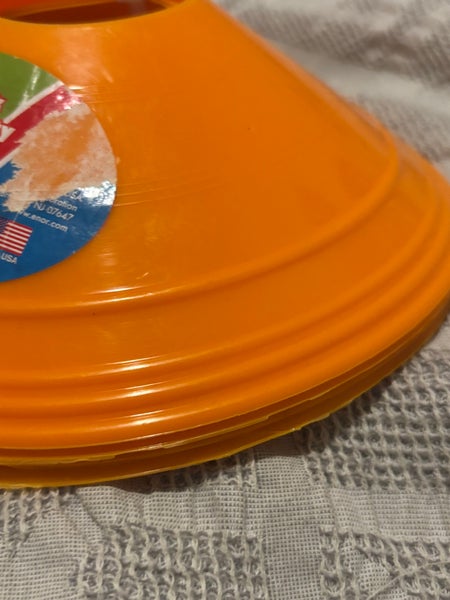 Lot of 8 Flat Safety Training Cones Orange Brand New