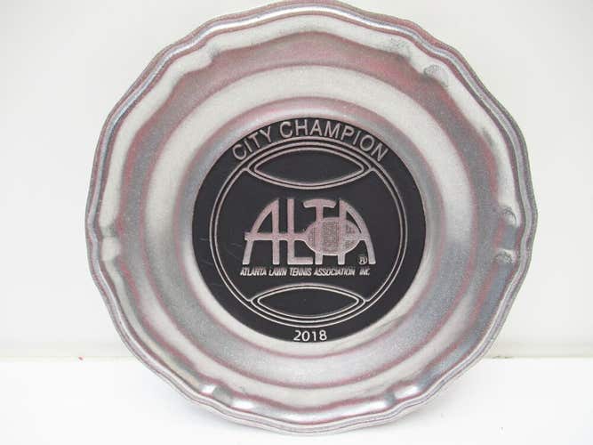 2018 ALTA (ATLANTA LAWN TENNIS ASSOCIATION) CITY CHAMPIONS PEWTER PLATE (~10.5")