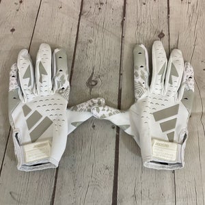 Adidas Adizero 13 Wide Receiver Football Gloves Small White Silver