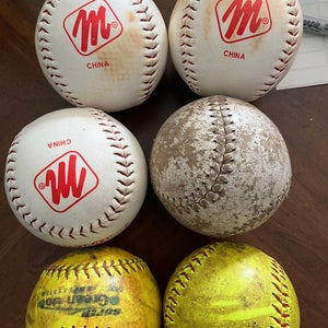 Softballs ball lot of 6