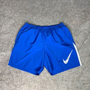 Nike Men Shorts Extra Large Blue White Athletic DriFit Sports Lined Wild Run