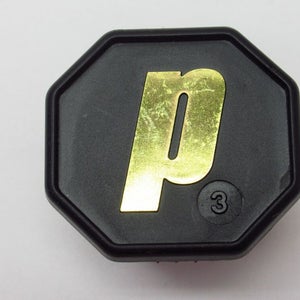 **NOS** PRINCE BLACK/GOLD STYLE TENNIS RACQUET BUTTCAP. SIZE #3 (4 3/8)+STAPLES