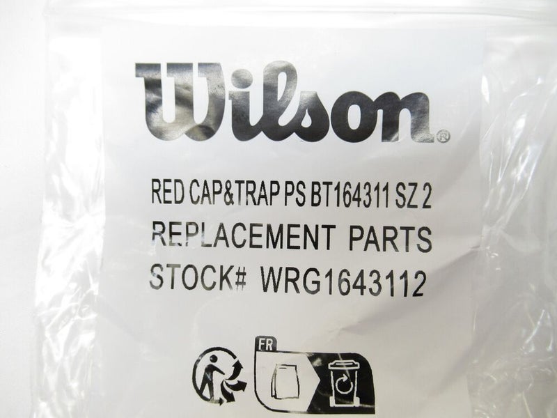 WILSON RED "PRO STAFF STYLE" BUTTCAP FOR TENNIS RACQUETS (#2: 4 1/4) + STAPLES