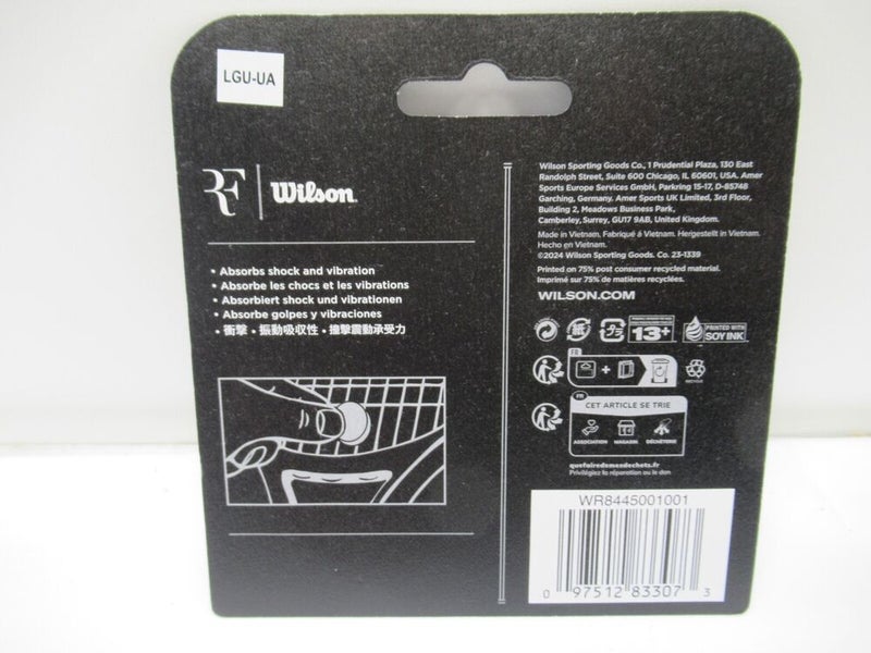 2 PACK: WILSON "RF" BLACK SILICONE TENNIS VIBRATION DAMPENERS. WR8445000