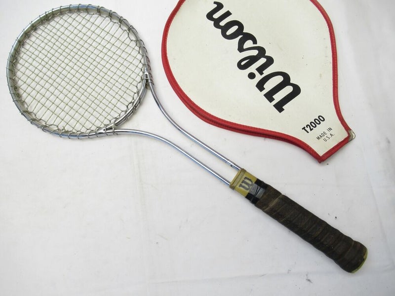 VINTAGE WILSON "T2000" METAL TENNIS RACQUET (4 5/8). ANTIQUE / DISPLAY