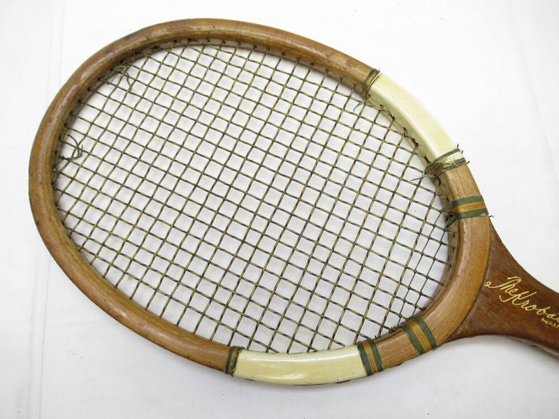 VINTAGE A.G. SPALDING "THE KRO-BAT" WOODEN TENNIS RACQUET. ANTIQUE / DISPLAY