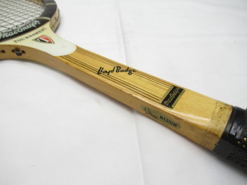 VINTAGE MACGREGOR "LLYOD BUDGE TOURNAMENT" WOOD TENNIS RACQUET. ANTIQUE/DISPLAY