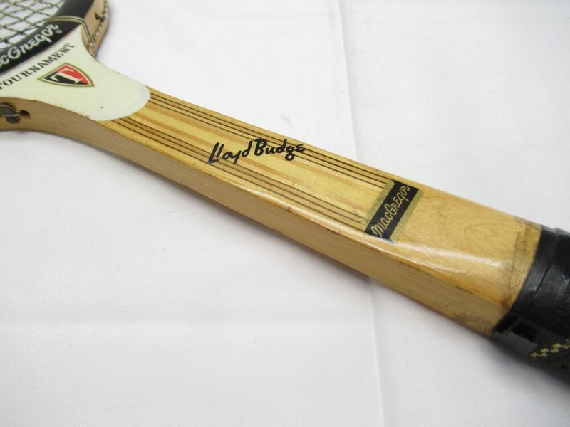 VINTAGE MACGREGOR "LLYOD BUDGE TOURNAMENT" WOOD TENNIS RACQUET. ANTIQUE/DISPLAY