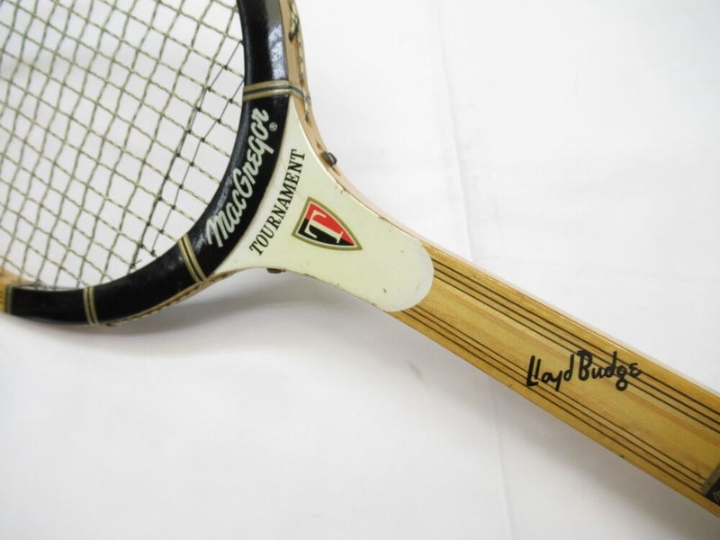 VINTAGE MACGREGOR "LLYOD BUDGE TOURNAMENT" WOOD TENNIS RACQUET. ANTIQUE/DISPLAY