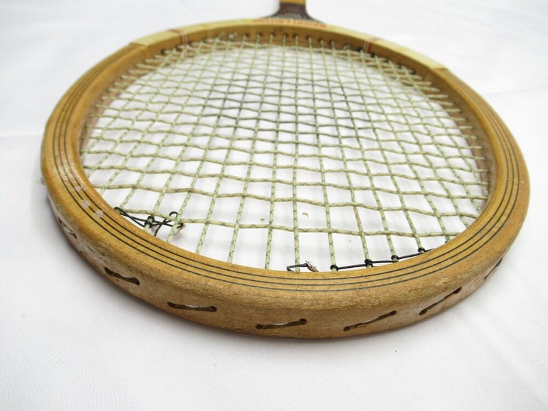 VINTAGE WRIGHT & DITSON "MERCER BEASLEY" WOOD TENNIS RACQUET. ANTIQUE/DISPLAY