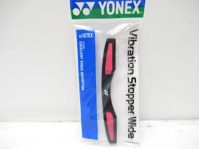 *NEW* YONEX VIBRATION STOPPER WIDE "BLACK/PINK" TENNIS RACQUET DAMPENER. #AC167
