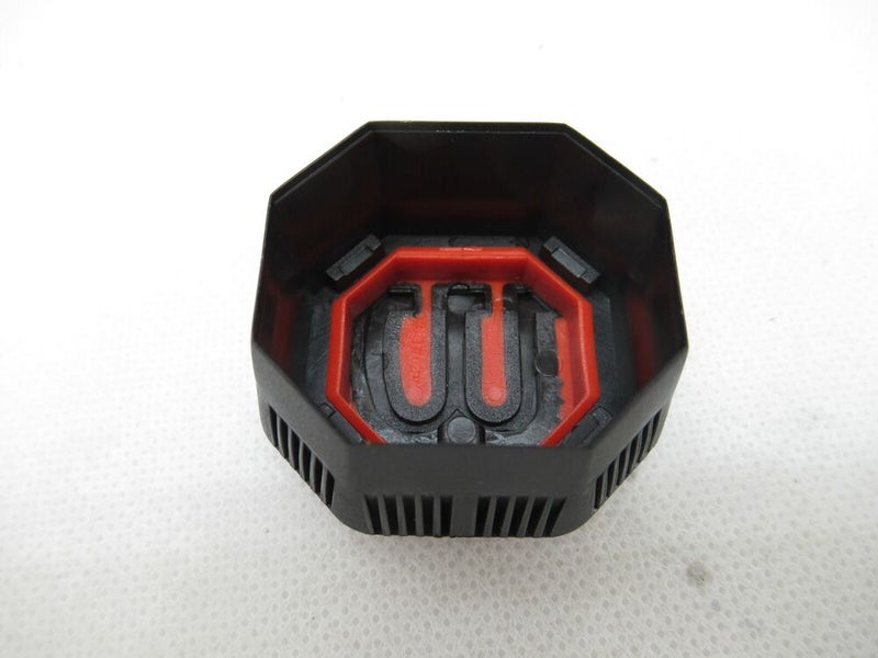 WILSON RED/BLACK "BLADE STYLE" BUTTCAP FOR TENNIS RACQUETS (#3: 4 3/8) + STAPLES