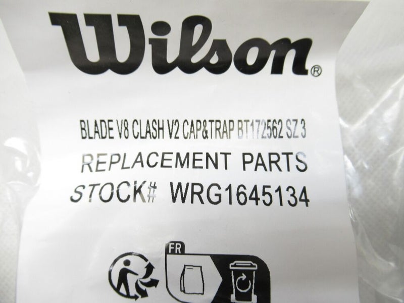 WILSON RED/BLACK "BLADE STYLE" BUTTCAP FOR TENNIS RACQUETS (#3: 4 3/8) + STAPLES