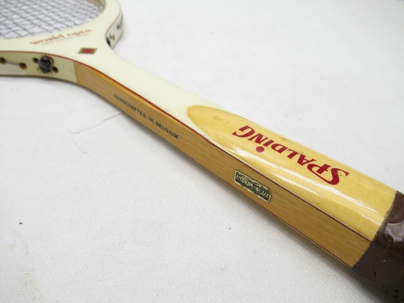 VINTAGE SPALDING "WORLD OPEN" WOODEN TENNIS RACQUET. ANTIQUE / DISPLAY