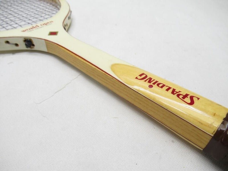 VINTAGE SPALDING "WORLD OPEN" WOODEN TENNIS RACQUET. ANTIQUE / DISPLAY