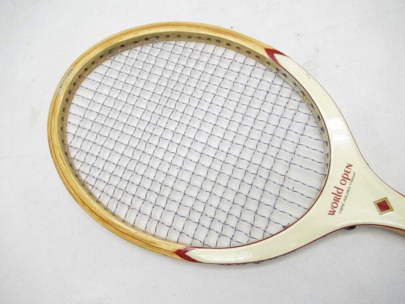VINTAGE SPALDING "WORLD OPEN" WOODEN TENNIS RACQUET. ANTIQUE / DISPLAY