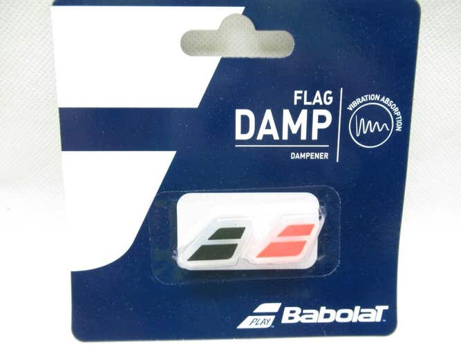 PACK OF 2X BABOLAT "FLAG DAMP" TENNIS RACQUET VIBRATION DAMPENERS (LAVA/BLACK)