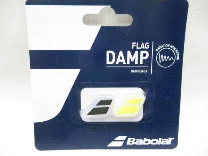 PACK OF 2X BABOLAT "FLAG DAMP" TENNIS RACQUET VIBRATION DAMPENERS (YELLOW/BLACK)