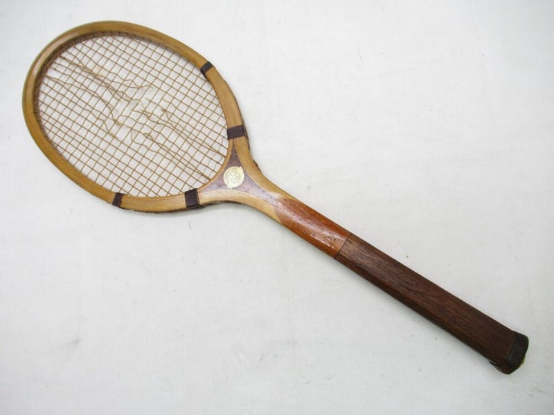 VINTAGE N.J. MAGNAN CORP. "COLUMBIA" WOODEN TENNIS RACQUET. ANTIQUE / DISPLAY