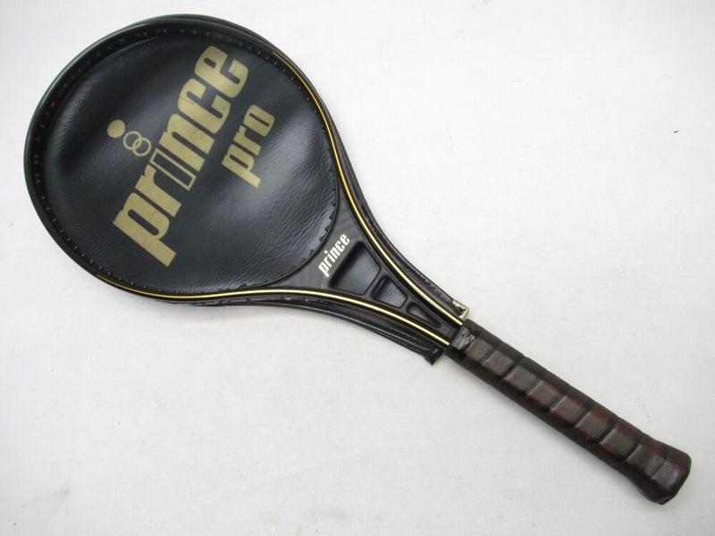 VINTAGE PRINCE "PRO" OVERSIZE ALUMINUM TENNIS RACQUET (4 1/2) ORIGINAL COVER