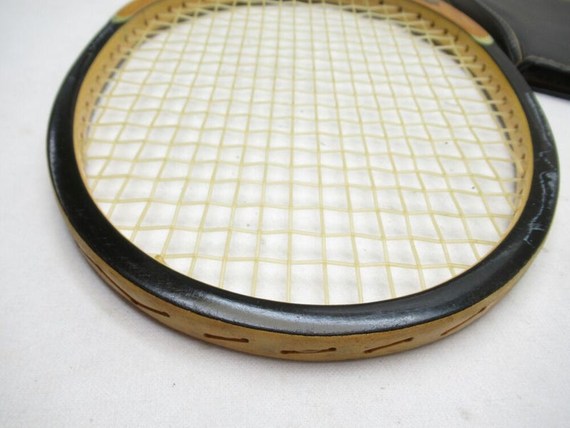 VINTAGE TAD DAVIS "DUKE" WOODEN TENNIS RACQUET. ANTIQUE / DISPLAY + COVER