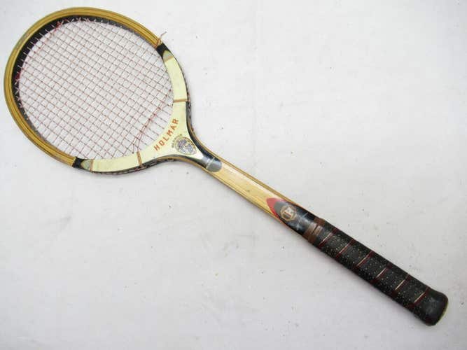 VINTAGE HOLMAR "WARRIOR" WOODEN TENNIS RACQUET. ANTIQUE / DISPLAY