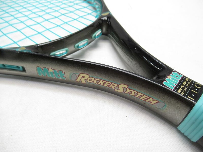 MITT WIDE ROCKER 110 TENNIS RACQUET (4 5/8) LONG STORAGE/NEW GRIP + EXTRA PARTS