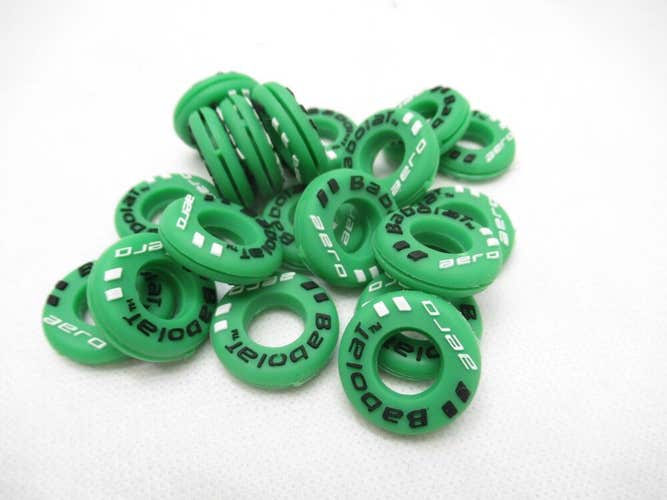 TWO (2X): BABOLAT GREEN "AERO" VIBRATION DAMPENERS FOR TENNIS RACQUETS