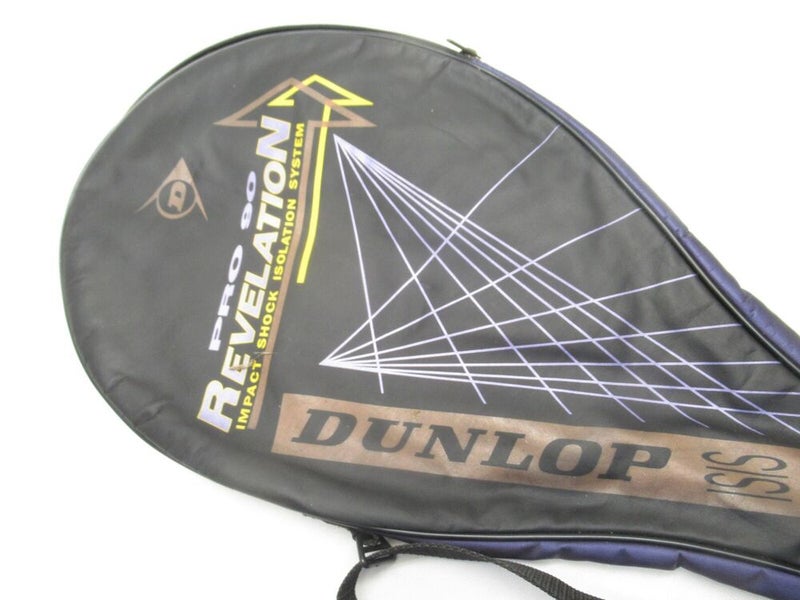 DUNLOP "REVELATION PRO 90" SINGLE ZIPPERED TENNIS RACQUET COVER WITH STRAP