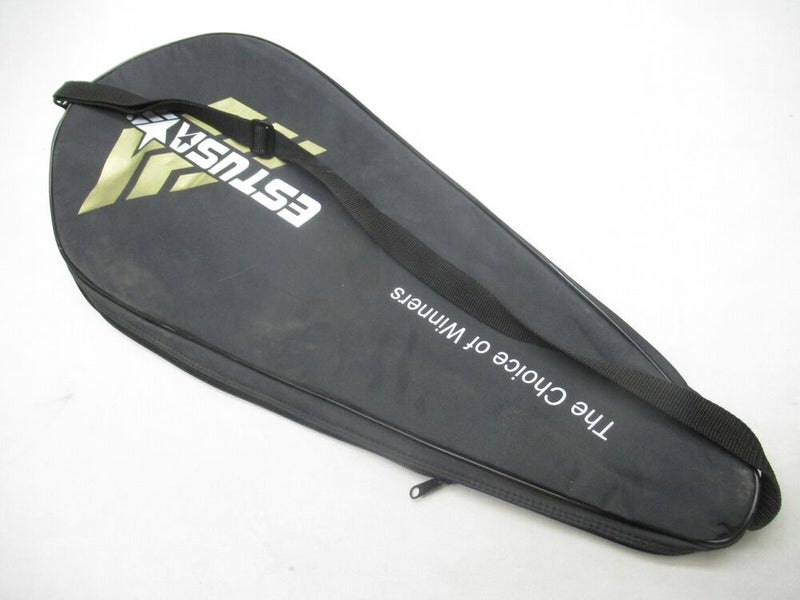 ESTUSA SINGLE ZIPPERED TENNIS RACQUET COVER WITH STRAP